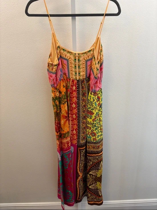 NWT Farm Rio Multicolor Mixed Scarves Ecovera Mini Dress SIZE LARGE NEW WITH TAG - Picture 7 of 9